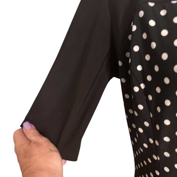 ❤️CHAPS  BLACK/WHITE POLKA DOT DRESS  MEDIUM    #CL - Picture 3 of 9
